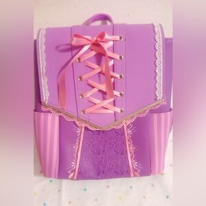 LOUNGEFLY Disney Tangled Rapunzel Dress Cosplay Mini Backpack